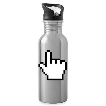 Original mouse hand - Water bottle with straw - silver - Right