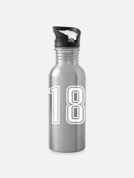 18 - Trinkflasche mit integriertem Trinkhalm - Lightsilver