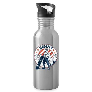 Benny, vintage look - Water bottle with straw - silver - Right