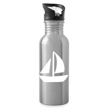 Sailboat Sailing Ship Sailing Gift - Water bottle with straw - silver - Right