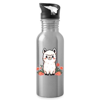 lama - Water bottle with straw - silver - Right