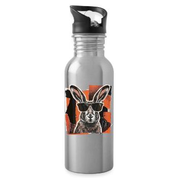 Bunny Rabbit Vintage Sunglasses - Water bottle with straw - silver - Right