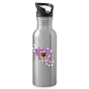 Resting B!tch Face Frenchie - Water bottle with straw - silver - Right