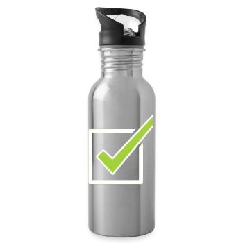 Checklist Tick Box Outline - Water bottle with straw - silver - Right