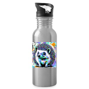 hedgehog - Water bottle with straw - silver - Right