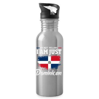 Dominican Republic Flag Dom Rep Pride - Water bottle with straw - silver - Right