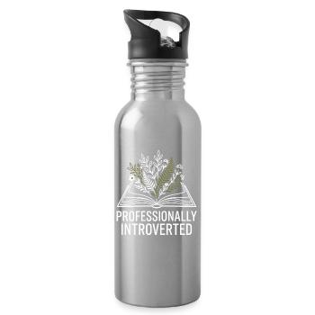 Professionally Introverted - Water bottle with straw - silver - Right