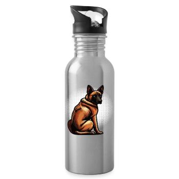 Malinois Belgian Shepherd Malinois Owner - Water bottle with straw - silver - Right