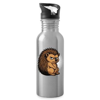 Igel Igelliebhaber Igelbesitzer Igelhalter Stachel - Trinkflasche mit integriertem Trinkhalm - Lightsilver - Rechts