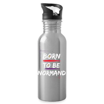 Born To Be Normand Funny Gift T-Shirt - Water bottle with straw - silver - Right