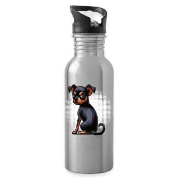 Miniature Pinscher Pinscher Pinscher Pinscher Owner Minpin - Water bottle with straw - silver - Right