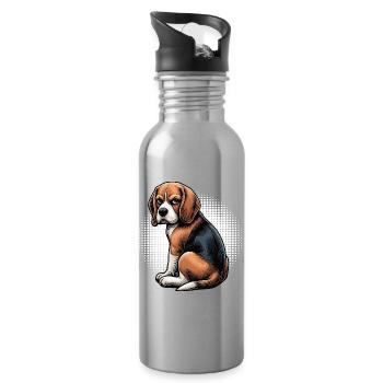 Beagle Beagle owner Beagle owner beagle dog - Water bottle with straw - silver - Right