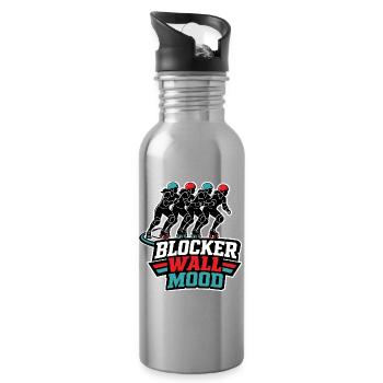 BLOCKER WALL MOOD - Water bottle with straw - silver - Right