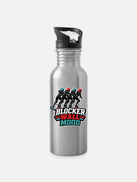 BLOCKER WALL MOOD - Trinkflasche mit integriertem Trinkhalm - Lightsilver