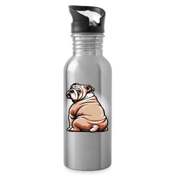 English Bulldog Bully Bully Owner Bullyfan - Water bottle with straw - silver - Right