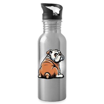 English Bulldog Bully Bully Owner Bullyfan - Water bottle with straw - silver - Right