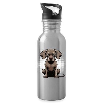 Weimaraner Weimaraner Owner Weimaraner Enthusiast - Water bottle with straw - silver - Right