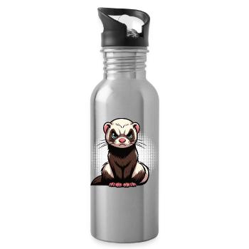 Furet Ferret Holder Furet Propriétaire - Gourde avec paille intégrée - argent clair - Droite