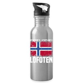 Lofoten Coordinates - Water bottle with straw - silver - Right