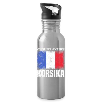 Corsica Tour - Water bottle with straw - silver - Right