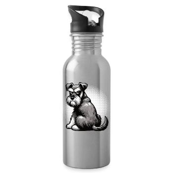 Schnauzer géant Schnauzer Propriétaire de Schnauzer - Gourde avec paille intégrée - argent clair - Droite