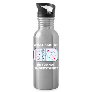 Welcher Teil von Don't You Understand Hockey Funny Gift - Trinkflasche mit integriertem Trinkhalm - Lightsilver - Rechts