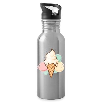 Bullet by bullet happy - Water bottle with straw - silver - Right