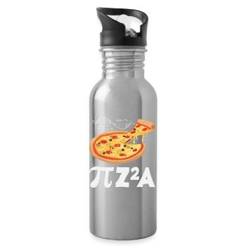 Math Pizza Pi Formula - Water bottle with straw - silver - Right