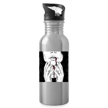 Gothic Woman - Cross Necklace - Water bottle with straw - silver - Right