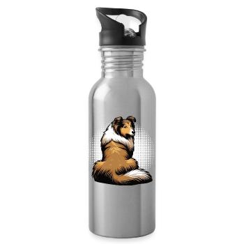 Propriétaire de Collie Collie Amant de Collie Collie Propriétaire - Gourde avec paille intégrée - argent clair - Droite