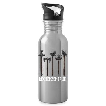Rechenzentrum lustige Programmierer Sprüche - Trinkflasche mit integriertem Trinkhalm - Lightsilver - Rechts