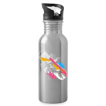 Snowboard Graphics - Water bottle with straw - silver - Right