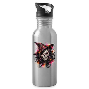 Sorcières - Skull Witch Neon - Gourde avec paille intégrée - argent clair - Droite