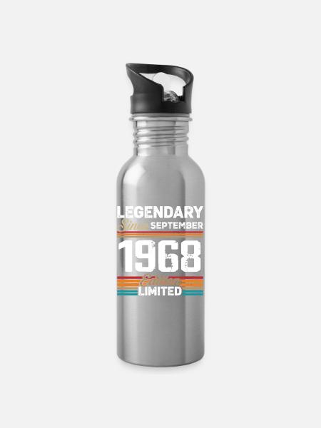 September 1968 Jahrgang September 1968 - Trinkflasche mit integriertem Trinkhalm - Lightsilver