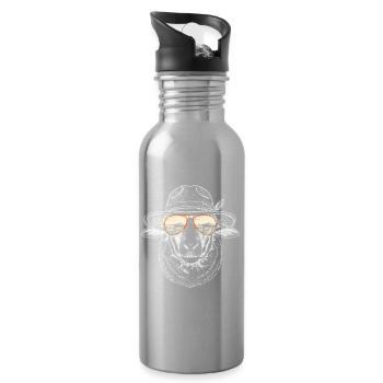 Rhönschaf Wanderer - Trinkflasche mit integriertem Trinkhalm - Lightsilver - Rechts