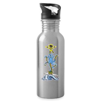 Kampfsport - Trinkflasche mit integriertem Trinkhalm - Lightsilver - Rechts