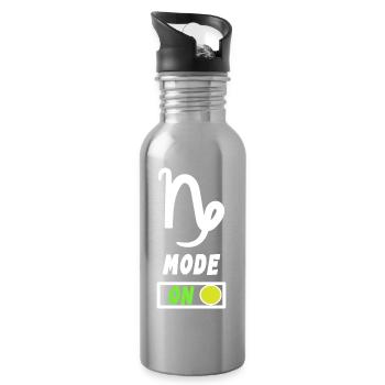 Tierkreis Statement Horoskop Steinbock Astrologie - Trinkflasche mit integriertem Trinkhalm - Lightsilver - Rechts