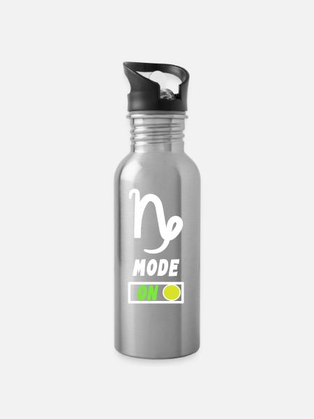 Tierkreis Statement Horoskop Steinbock Astrologie - Trinkflasche mit integriertem Trinkhalm - Lightsilver