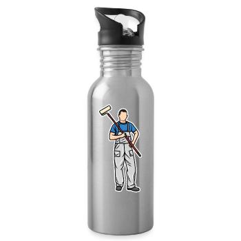 Kleiner Maler - Trinkflasche mit integriertem Trinkhalm - Lightsilver - Rechts