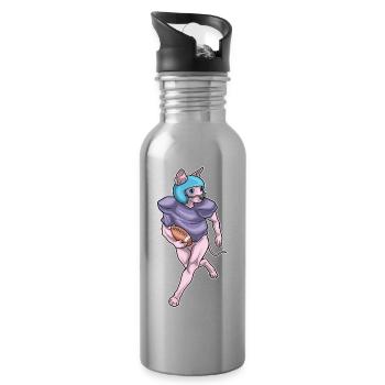 Sphynx Cat Sport de football américain - Gourde avec paille intégrée - argent clair - Droite