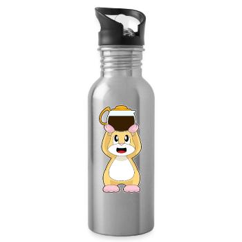 Hamster Coffee Coffee Pot - Water bottle with straw - silver - Right