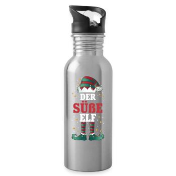 Noël L’Elfe Sucré - Gourde avec paille intégrée - argent clair - Droite