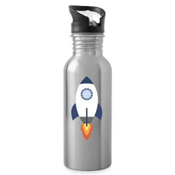Rocket space - Water bottle with straw - silver - Right