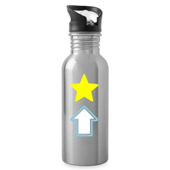 Stern Pfeil Comic Symbol - Trinkflasche mit integriertem Trinkhalm - Lightsilver - Rechts