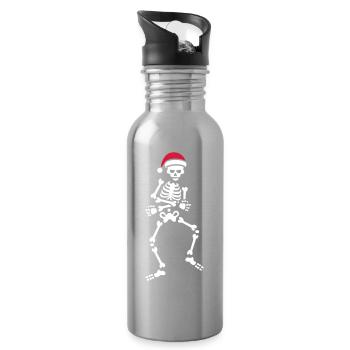 Skibidi challenge meme Skelett Weihnachten Tanz - Trinkflasche mit integriertem Trinkhalm - Lightsilver - Rechts