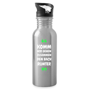 Komm wir gehen zusammen den Bach runter - Trinkflasche mit integriertem Trinkhalm - Lightsilver - Rechts