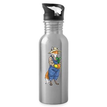 Fox Gardener Plant Garden - Water bottle with straw - silver - Right