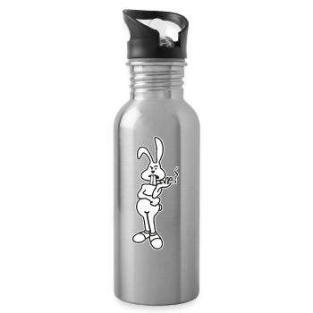 Osterhase verweigert Eier - Eier-Knappheit? - Trinkflasche mit integriertem Trinkhalm - Lightsilver - Rechts