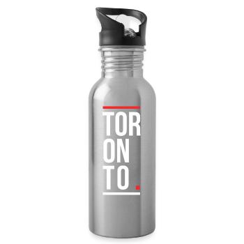 Conception du logo de la ville canadienne de Toronto - Gourde avec paille intégrée - argent clair - Droite