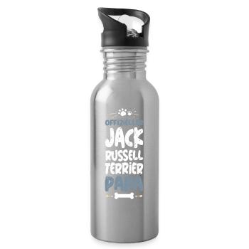 Offizieller Jack Russell Terrier Papa - Trinkflasche mit integriertem Trinkhalm - Lightsilver - Rechts